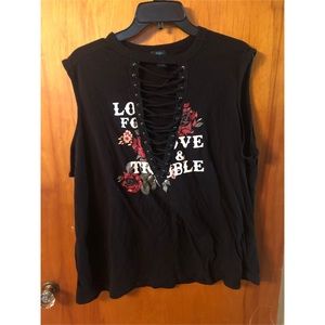 Rue21 Deep V Lace Up Tank